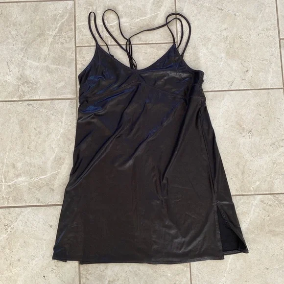 Urban Outfitters | Dresses | Urban Outfitters Black Faux Leather Slip Dress  | Poshmark